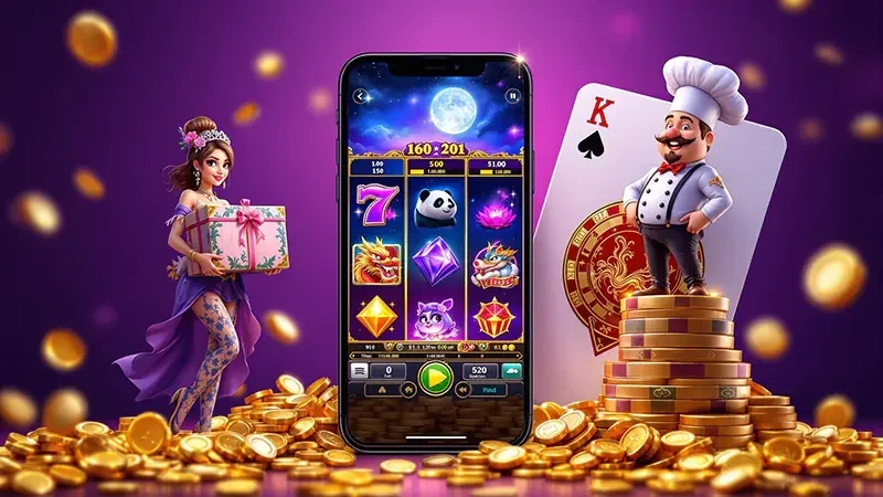 Visual penutup hiburan digital HARAPJP dengan suasana permainan berwarna