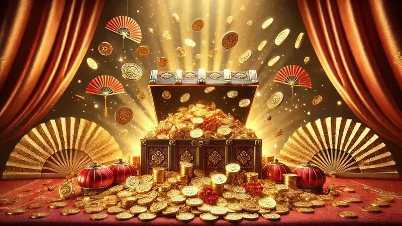 Tampilan permainan slot dengan reel dan simbol berwarna