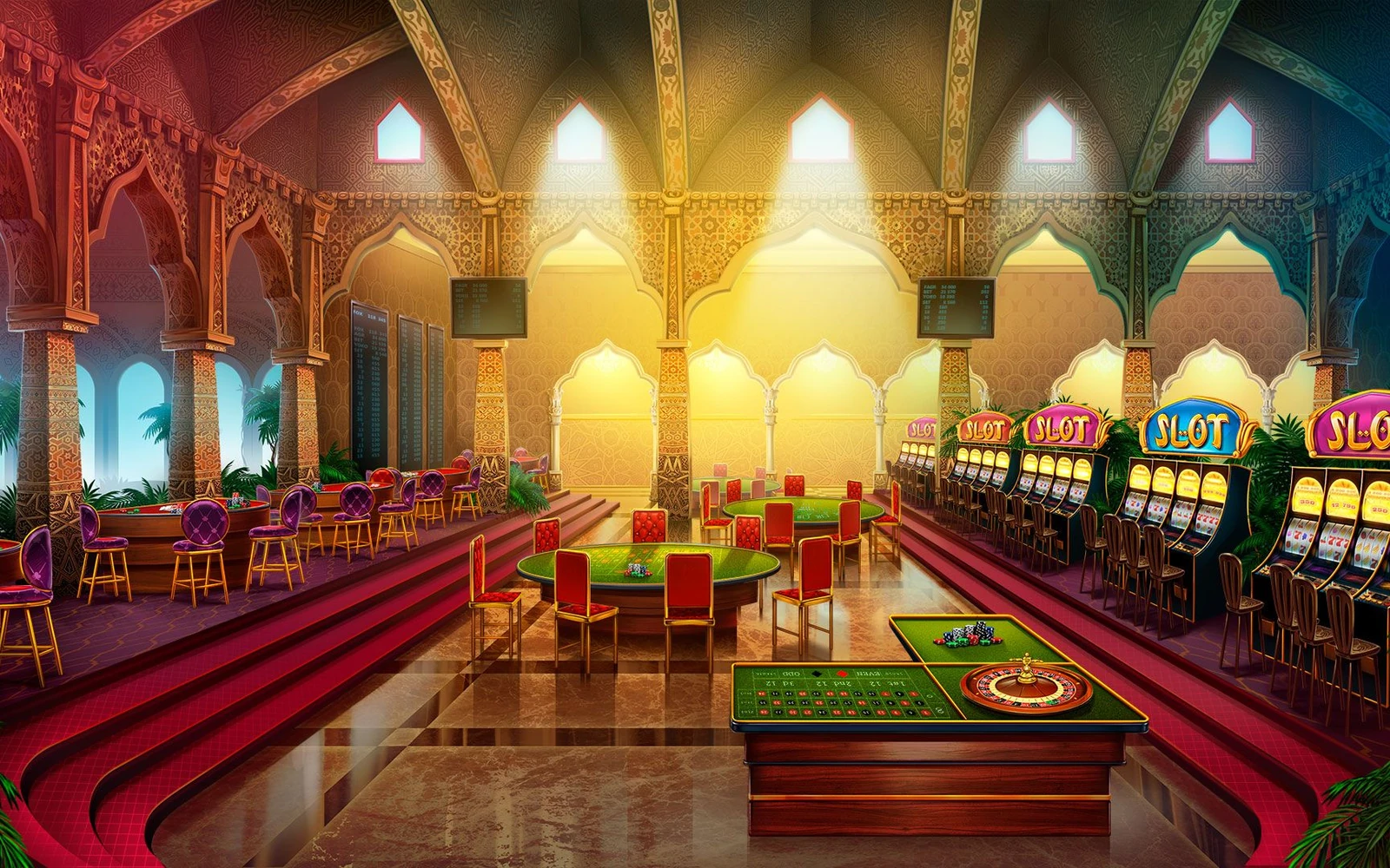 Visual permainan slot bertema cerah untuk perangkat mobile